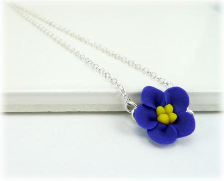 Tiny African Violet Simple Necklace